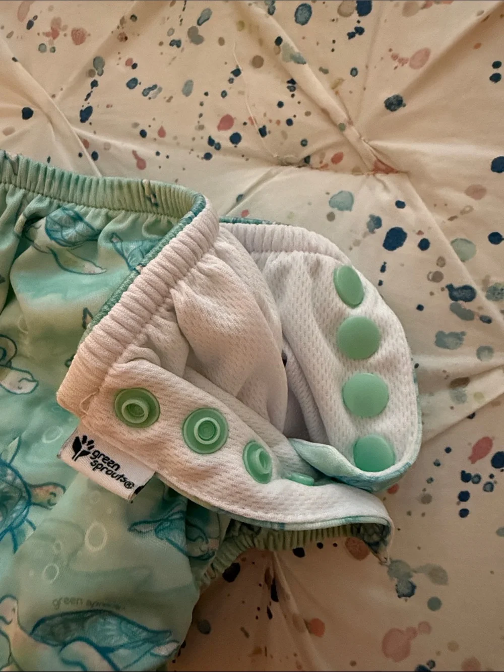 Reusable Kids Diaper Cover - Aqua Turtle Print